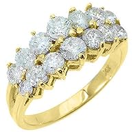 14k Yellow Gold 1.70 Carats Brilliant Round Diamond Ring