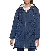 Levi's Women's Soft Sherpa Lined Diamond Quilted Long Parka Jacket (Standard & Plus Sizes)