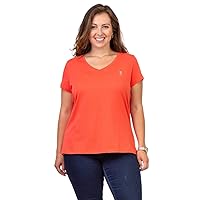 U.S. Polo Assn. Women's Short Sleeve Cotton Jersey V-Neck T-Shirt