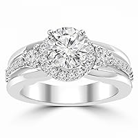 1.20 ct Ladies Round Cut Diamond Engagement Ring in 18 kt White Gold