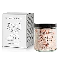 French Girl Lavender Bath Salts - Soothing Epsom Salt for Soaking, Aromatherapeutic Blend of Dead Sea Salt for Sore Muscles, Detoxing, and Relaxation, Clean, Vegan & Cruelty-Free, 10oz