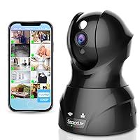 Indoor Wireless IP Camera - HD 1080p Network Security Surveillance Home Monitoring w/ Motion Detection, Night Vision, PTZ, 2 Way Audio - iPhone Android Mobile PC WiFi - IPCAMHD82