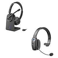 LEVN Bluetooth Headset with Microphone, (Upgraded Version) Wireless Headset with Mic for Work