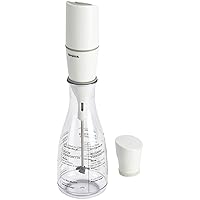 BonJour Chef's Tools Plastic Salad Dressing Carafe and Handheld Mixer, 12-Ounce, Salad Chef, White/Clear