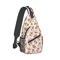 Corgi Sling Bag Crossbody Daypack Hiking Shoulder Backpack for Women Travel