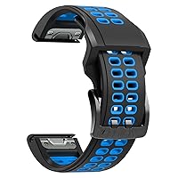 Smart Watch Band Straps for Garmin Fenix 7X, Fenix 6X,3hr, Fenix 5X, Descent MK2, Enduro, Tactix Delta Bracelet Quick Fit Release Sport Wristband 26mm Correa (Color : Double Buckle I, Si