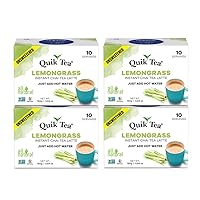 QuikTea Unsweetened Lemongrass Chai Latte (Packaging May Vary) 10 Count (Pack of 4)