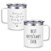 Lifecapido Wedding Officiant Gifts, Best Officiant Ever 12oz Insulated Coffee Mug, Coffee Mug With Handle, Thank You Wedding Gifts for Officiant Wedding Officiant from Couple Bride And Groom, White