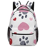 Laptop Backpack for Traveling Plaid Pink Red Hearts Paw Carry on Business Backpack for Men Women Casual Daypack Hiking Sporting Bag