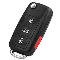 NPAUTO Key Fob Replacement Fits for 2011-2016 VW Volkswagen Jetta, Golf, GTI, Eos, CC, Passat, Touareg, Beetle, Keyless Entry Remote Control Start Car Flip Key Fobs, NBG010180T, 5K0837202AE/AK