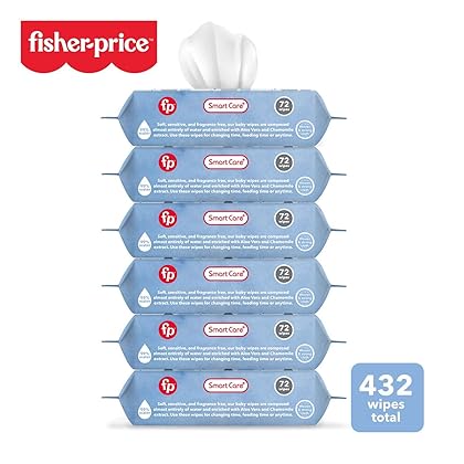 Smart Care Fisher-Price Wipes, 99% Water, 432 Count