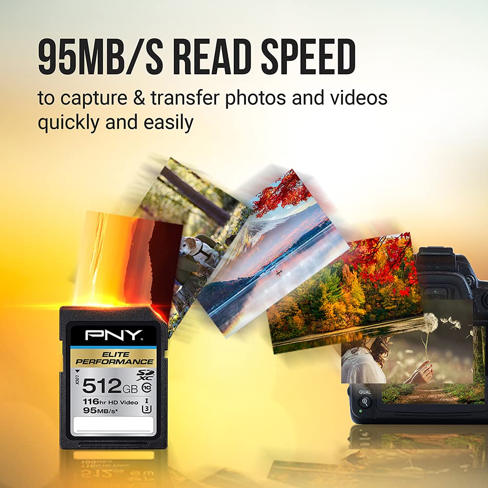 PNY 128GB Elite Performance Class 10 U3 SDXC Flash Memory Card