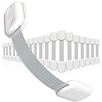 Baby Proof Strap Locks (20-Pack) by Skyla Homes - No Tools or Screws Needed, Wipes Included - Multipurpose Cabinet Locks for Child Safety