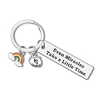 Rainbow Baby Gifts New Mom Keychain First Time Dad Gift Keyring Pregnancy Baby Announcement Jewelry Expecting New Mom Gift Mother to Be Gift Mothers Day Fathers Day Baby Shower Keyring Gifts IVF Gift