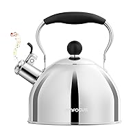 Tea Kettle, 2 Quart Stainless Steel Whistling Tea Kettle, Stovetop Whistling Teakettle Tea Pots for Stove Top with Ergonomic Folding Handle, Small Teapot, Water boiler for Tea, Coffee