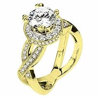 1.70 Carat Brilliant Round Cut Diamond Engagement Halo Ring