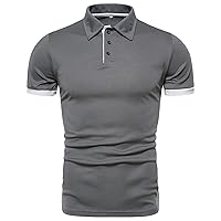 Men's Outdoor Sport Polo Shirt Casual Short Sleeve Slim Fit Golf Shirts Basic Regular Fit Solid Tennis Shirts