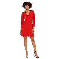 Donna Morgan Women's Empire Waist Seamed Long Sleeve Dress with Non-Functioning Buttons Date Night Out Guest of