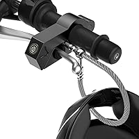Motorcycle Lock Helmet Lock & Handlebar Lock & Anti Theft Brake Lock Combo for Handlebar Diameter Within 1.3-1.5 Inches All Tricycle Bike ATV Scooter (Black)