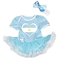 Petitebella Argentina Heart Baby Dress Nb-18m