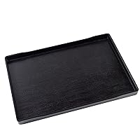 OMEM Reptile Bowl Large Food and Water Dish Enough Space Also Fit for Bath Simulated Wood Grain Surface (XL, Black)