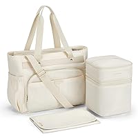 mommore Diaper Bag Tote, Breast Pump Bag Fit Medela, Spectra S1, S2, Baby Bag with Cooler Bag and 15'' Laptop Sleeve