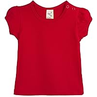 Lilax Baby Girls' Basic T-Shirt Short Sleeve Crewneck Tee