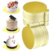 200PCS Round Mini Cake Boards, Gold Circle Base Paper Cupcake Dessert Displays Tray Decorating Cakes Pastries Party Wedding Birthday Catering & Restaurant Bakeware