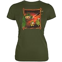Old Glory Grateful Dead - Womens Covered Wagon T-Shirt - Medium Dark Green
