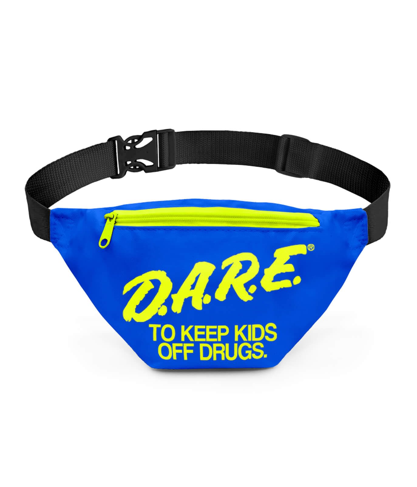 Neon Retro DARE Fanny Pack Waist Bags with Adjustable Waist Straps (Neon Blue)