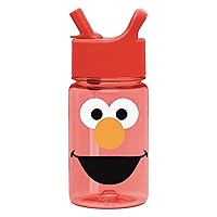 Simple Modern Sesame Street Kids Water Bottle Plastic BPA-Free Tritan Cup with Leak Proof Straw Lid | Reusable and Durable for Toddlers, Girls and Boys | Summit Collection | 12oz, Elmo Big Face