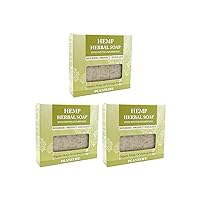 Plantlife Vegan Hemp 3-Pack Soap Bar - Moisturizing and Soothing Soap for Your Skin - Hand Crafted Using Plant-Based Ingredients - Made in California 4oz Bar