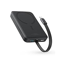 Baseus Magnetic Power Bank, 30W PD Fast Charging 10000mAh for Magsafe Battery Pack Built-in USB-C Cable (in&Out), Power Bank for iPhone 15 Pro Max, iPhone 15/15 Plus/15 Pro, Galaxy, iPad, Pixel, etc.