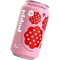 Poppi Raspberry Rose Prebiotic Soda, 12 Fl Oz (Pack of 12)