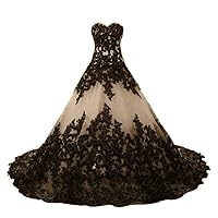 Black Applique Lace Quinceanera Ball Prom Dresses for Wedding 2024