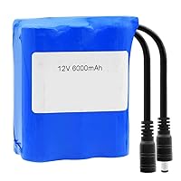 Battery Pack 18650 Lithium-ion Rechargeable Battery 12V 6000mAh for RC Model DIY Power Bank with 5.5x2.1mm DC Plug