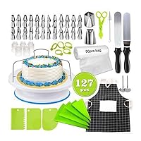 BXBFH 127 Piece Set of Kitchen Baking Tools Cake Turntable Set, Flower Mouth Scraper and Baking Tray Set
