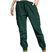 Relaxed Fit Cargo Pants Women Plus Size Drawstring Casual Elastic Waist Pants Fashion Y2K Teen Girls Stretchy Trousers