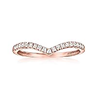 RS Pure by Ross-Simons 0.15 ct. t.w. Diamond Chevron Ring in 14kt Rose Gold. Size 6