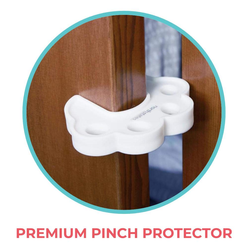 Toddleroo by North States Premium Pinch Protector | Prevent Your Child from Closing The Door on Those Little Fingers | No Tools Required | Baby proofing with Confidence (1-Count, White)