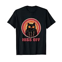 Black Cat Hiss Off Meow Cat T-Shirt T-Shirt
