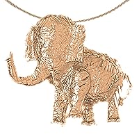 Elephant Necklace | 14K Rose Gold Elephant Pendant with 18