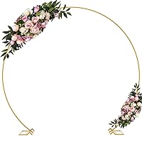 Wokceer 9.2 FT Large Circle Balloon Arch Stand Gold Metal Round Arch Backdrop Stand for Wedding Ceremony Birthday Party Bridal Shower Anniversary Background Decoration