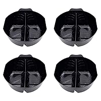Colortrak Stackable Double Color Bowl (4 Pack), With Divider Perfect for Double Process Color, Measurement Markings Inside Bowl, Stackable for Storage, Black,