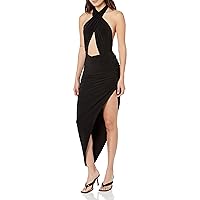 Norma Kamali Women's Cross Halter Side Drape Gown