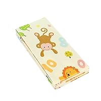 Baby Crawling Mat, Double Sided Soft Play Mat for Floor Exercise, Baby Play Mat with Animal Print Design, Non-Slip, 78 x 70 x 0.4 Inches, Gray (Monkey & Lion)