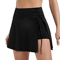 Blaosn Flowy Tennis Skirts for Women Workout Golf Athletic Skort Shorts High Waisted with Pockets Slit Cute Clothes Summer