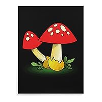 Magic Mushrooms Art Paintings Wall Decor Artworks Hang Canvas Pictures for Living Room Bedroom Office Frame Decoration