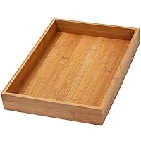 YBM Home Bamboo Drawer Organizer Storage Box for Kitchen Drawer, Junk Drawer, Office, Bedroom, Children Room, Craft, Sewing, and Bathroom, 1 Pack, 10x14x2