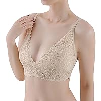 Soft Wirefree Bras for Women Lace Padded Bralette Everyday Bra Compression Sports Bras for Women